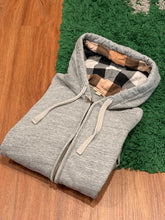 Load image into Gallery viewer, Burberry - Grey Nova Check Zip Hoodie - Size Large