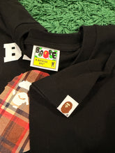 Load image into Gallery viewer, BAPE - Black Burberry Check College Ape Head Tee - Medium -