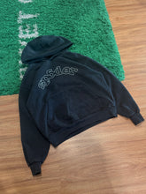 Load image into Gallery viewer, SP5DER - Washed Black Logo Hoodie - Large (Undersized Fit) - PreOwned