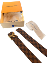 Load image into Gallery viewer, Louis Vuitton LV Initiales Damier Ebène Belt Size 34