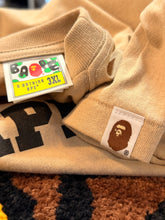 Load image into Gallery viewer, Bape Beige Brown College Logo T-Shirt Size 3XL - New