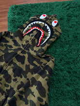 Load image into Gallery viewer, BAPE - Green Camo Shark Full Zip Hoodie - Small - PreOwned