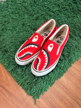Load image into Gallery viewer, BAPE - Red Shark Slip-On Sneakers - Size 9M - PreOwned