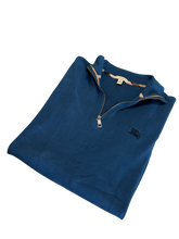 Load image into Gallery viewer, Burberry - Blue Quarter Zip Sweater - Large - Retail $495
