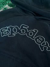 Load image into Gallery viewer, SP5DER - Washed Black Logo Hoodie - Large (Undersized Fit) - PreOwned