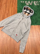 Load image into Gallery viewer, Burberry - Grey Nova Check Zip Hoodie - Size Large