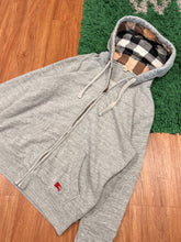 Load image into Gallery viewer, Burberry - Grey Nova Check Zip Hoodie - Size Large