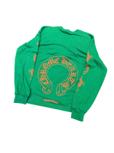 Load image into Gallery viewer, Chrome Hearts Horseshoe Long Sleeve Tee – Green / Orange – Medium – PreOwned