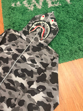 Load image into Gallery viewer, BAPE - Grey Glow In The Dark Shark Full Zip Hoodie - Size 2XL - PreOwned
