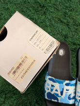Load image into Gallery viewer, BAPE - Blue ABC Camo Logo Slides - Size 7M /- Brand New