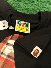 Load image into Gallery viewer, BAPE - Black Burberry Check College Ape Head Tee - Medium -