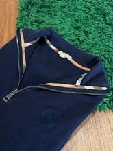 Load image into Gallery viewer, Burberry - Navy Quarter Zip Sweater Medium - Retail $495