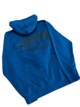 Load image into Gallery viewer, Stussy Honolulu Zip Hoodie - Blue - Size L - Preowned