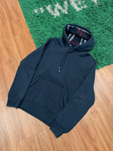 Load image into Gallery viewer, Burberry - Dark Navy Check Lined Hoodie - Size Small