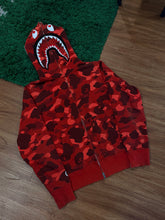 Load image into Gallery viewer, BAPE Red Camo Shark Hoodie – M – Pre-Owned