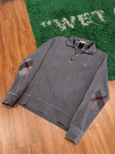 Load image into Gallery viewer, Burberry - Vintage Grey Quarter Zip Sweatshirt - XL - Retail $495