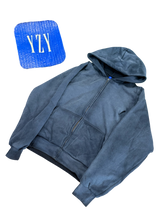 Load image into Gallery viewer, YZY Washed Navy Zip Hoodie – Small – Washed Navy