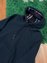 Load image into Gallery viewer, Burberry - Dark Navy Check Lined Hoodie - Size Small