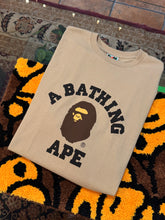 Load image into Gallery viewer, Bape Beige Brown College Logo T-Shirt Size 3XL - New