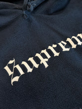 Load image into Gallery viewer, Supreme Old English Logo Hoodie - Navy - Large - PreOwned