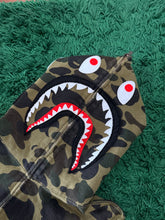 Load image into Gallery viewer, BAPE - Green Camo Shark Full Zip Hoodie - Small - PreOwned