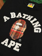 Load image into Gallery viewer, BAPE - Black Burberry Check College Ape Head Tee - Medium -