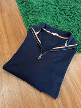 Load image into Gallery viewer, Burberry - Navy Quarter Zip Sweater Medium - Retail $495