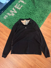 Load image into Gallery viewer, Burberry Quarter Zip - Black - Size L - Preowned