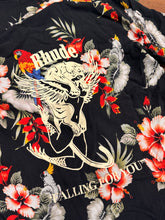 Load image into Gallery viewer, RHUDE - Black Tropical Parrot Button Up Shirt - Medium - PreOwned Great Condition