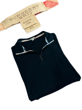 Load image into Gallery viewer, Burberry - Black Quarter Zip Pullover - XL