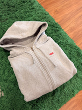 Load image into Gallery viewer, SUPREME - Grey Mini Box Logo Floral Thermal Zip Up Hoodie - Large (Fits Medium) - PreOwned