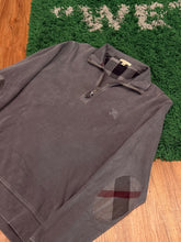 Load image into Gallery viewer, Burberry - Vintage Grey Quarter Zip Sweatshirt - XL - Retail $495