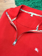 Load image into Gallery viewer, Burberry London Quarter Zip - Red - Size L - Preowned