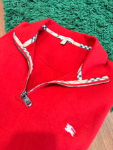 Load image into Gallery viewer, Burberry London Quarter Zip - Red - Size M - PreOwned