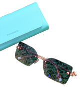 Load image into Gallery viewer, Tiffany & Co. Gradient Square Sunglasses – Green / Rose Gold – One Size – PreOwned