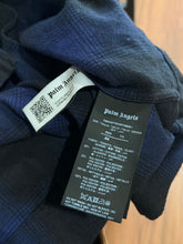 Load image into Gallery viewer, Palm Angels - Navy Plaid Teddy Bowling Shirt Medium - Retail $665