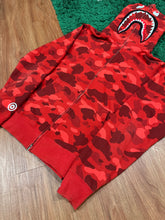 Load image into Gallery viewer, BAPE - Red Camo Shark Full Zip Hoodie - Size XL - PreOwned Good Condition