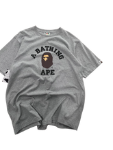 Load image into Gallery viewer, BAPE Grey College Logo Tee Size 2XL