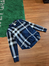 Load image into Gallery viewer, Burberry Check Shirt - Navy Grey - Size L - Preowned