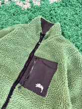 Load image into Gallery viewer, Stussy 8 Ball Reversible Sherpa Fleece Jacket - Green/Black - Size Small - PreOwned