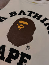Load image into Gallery viewer, BAPE College Tee “White/Brown Ape Head” – Size 2XL