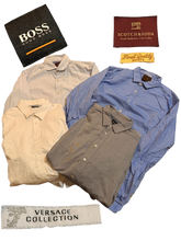 Load image into Gallery viewer, Designer Button-Up Shirt Bundle (4-Pack) – Mixed Colors – PreOwned