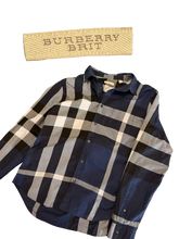 Load image into Gallery viewer, Burberry Check Shirt - Navy Grey - Size L - Preowned
