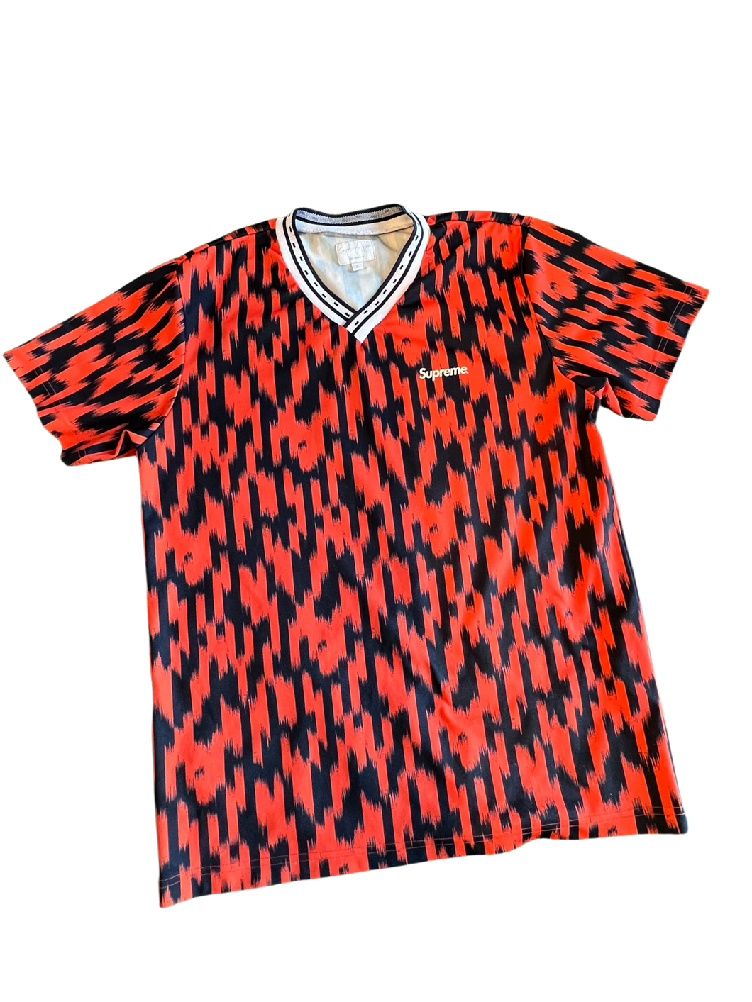 Supreme Ikat Soccer Jersey (Red/Black) Size Small