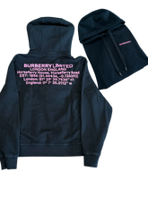 Load image into Gallery viewer, Burberry - Coordinates Logo Hoodie Black Pink - Medium - PreOwned
