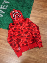 Load image into Gallery viewer, BAPE - Red Camo Shark Full Zip Hoodie - Size XL - PreOwned Good Condition
