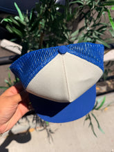 Load image into Gallery viewer, Rhude Split Petrol Logo Mesh Trucker - Blue White - Size OS - Preowned
