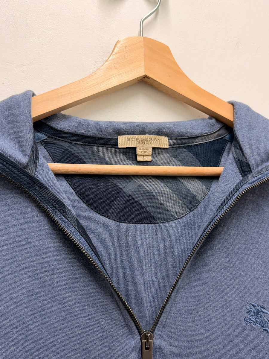 Burberry - Quarter Zip Hoodie - Slate Blue