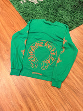 Load image into Gallery viewer, Chrome Hearts Horseshoe Long Sleeve Tee – Green / Orange – Medium – PreOwned
