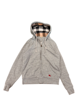 Load image into Gallery viewer, Burberry - Grey Nova Check Zip Hoodie - Size Large
